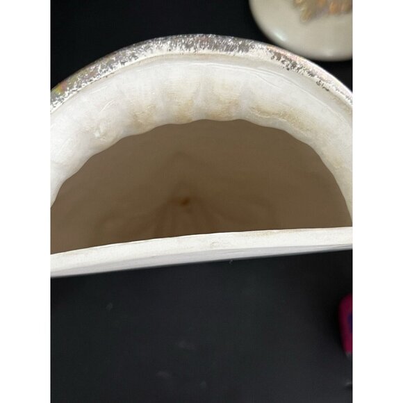 1956 Iridescent Ceramic Sconce W/ Gold Trim 18" LONG TOTAL - Picture 7 of 15